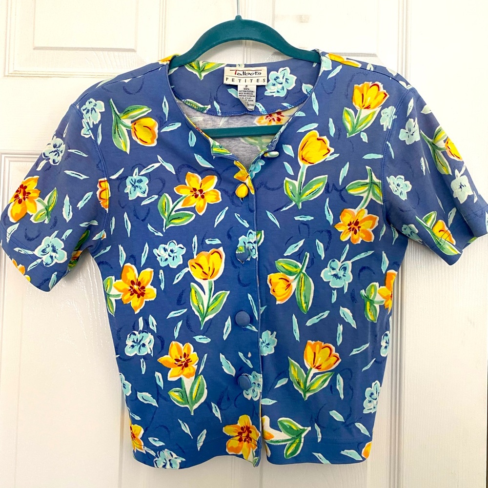 cropped vintage floral button up!!